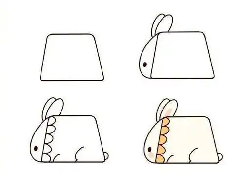 倒梯形的小动物简笔画