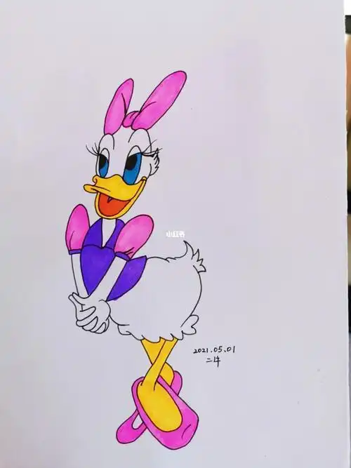 黛丝鸭的简笔画教程