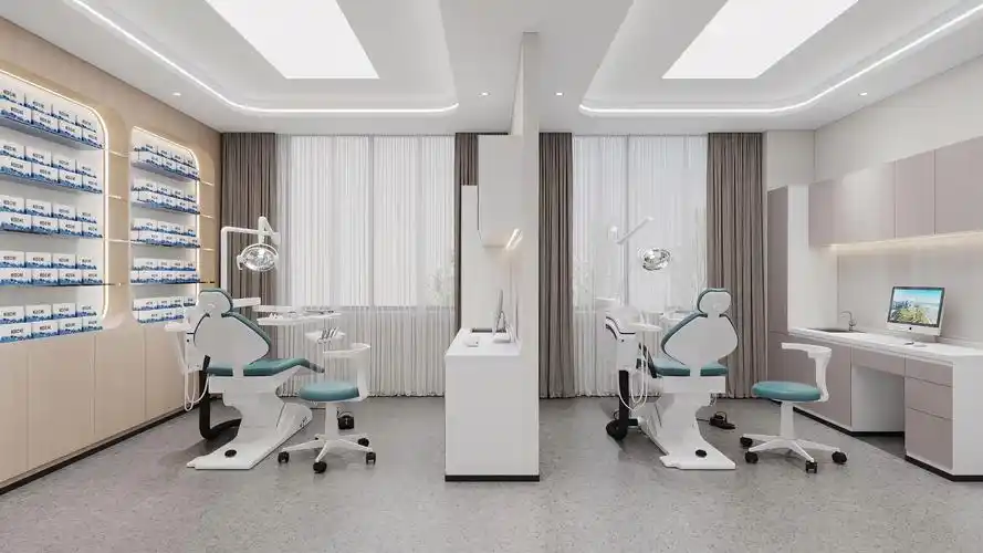 450平方口腔门诊设计效果图|400平口腔诊所设计方案|濮阳口腔诊所装修