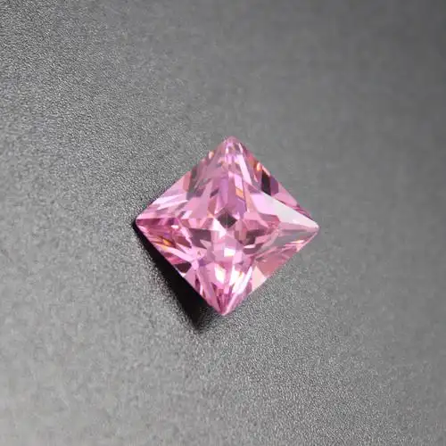 甜美女款公主正方形粉红锆石裸钻钻石亮闪戒指其他