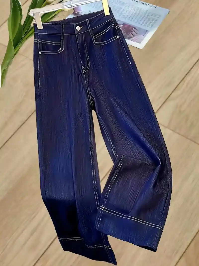 高腰显瘦魅力尽显!宽松直筒牛仔裤