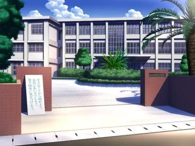 柒酒绘里校园天空日式漫画场景素材