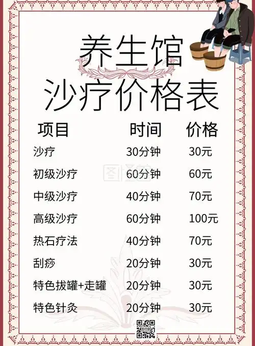 棕色创意简约养生馆沙疗 价格表