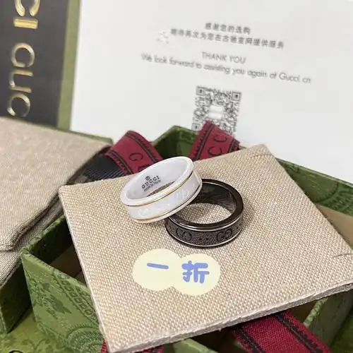 gucci黑白陶瓷戒指