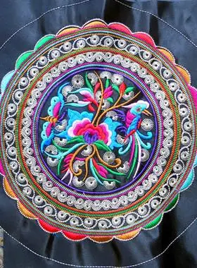 苗族挑花 机绣绣片 民族刺绣绣花绣布 家居装饰布艺软饰