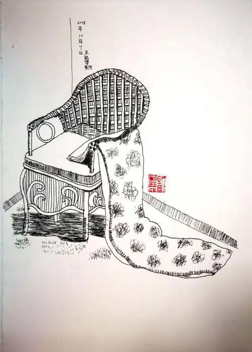 日晚4:20-6:50东校区国际动漫提高班《藤椅写生》