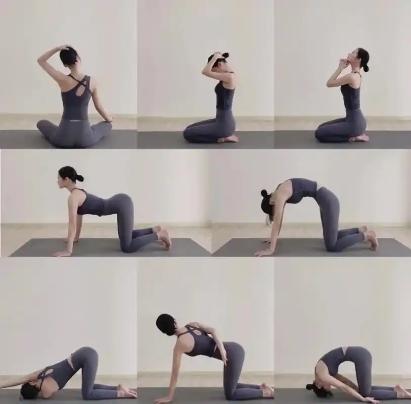分享一组肩颈理疗瑜伽体式