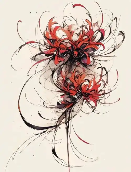 盛开的彼岸花,犹如热烈的火焰,照亮了黑暗