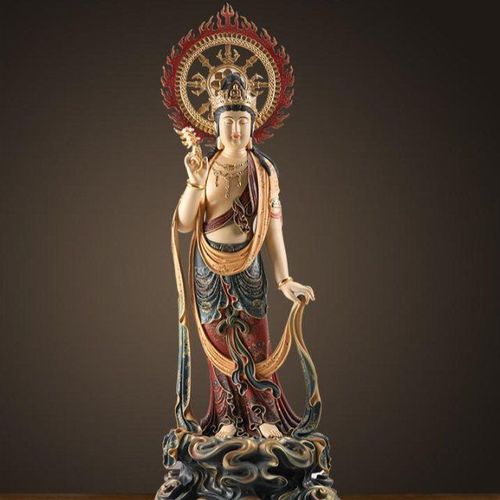 106cm 台湾纯铜 西方三圣佛像 阿弥陀佛 观世音菩萨 供奉家用摆件