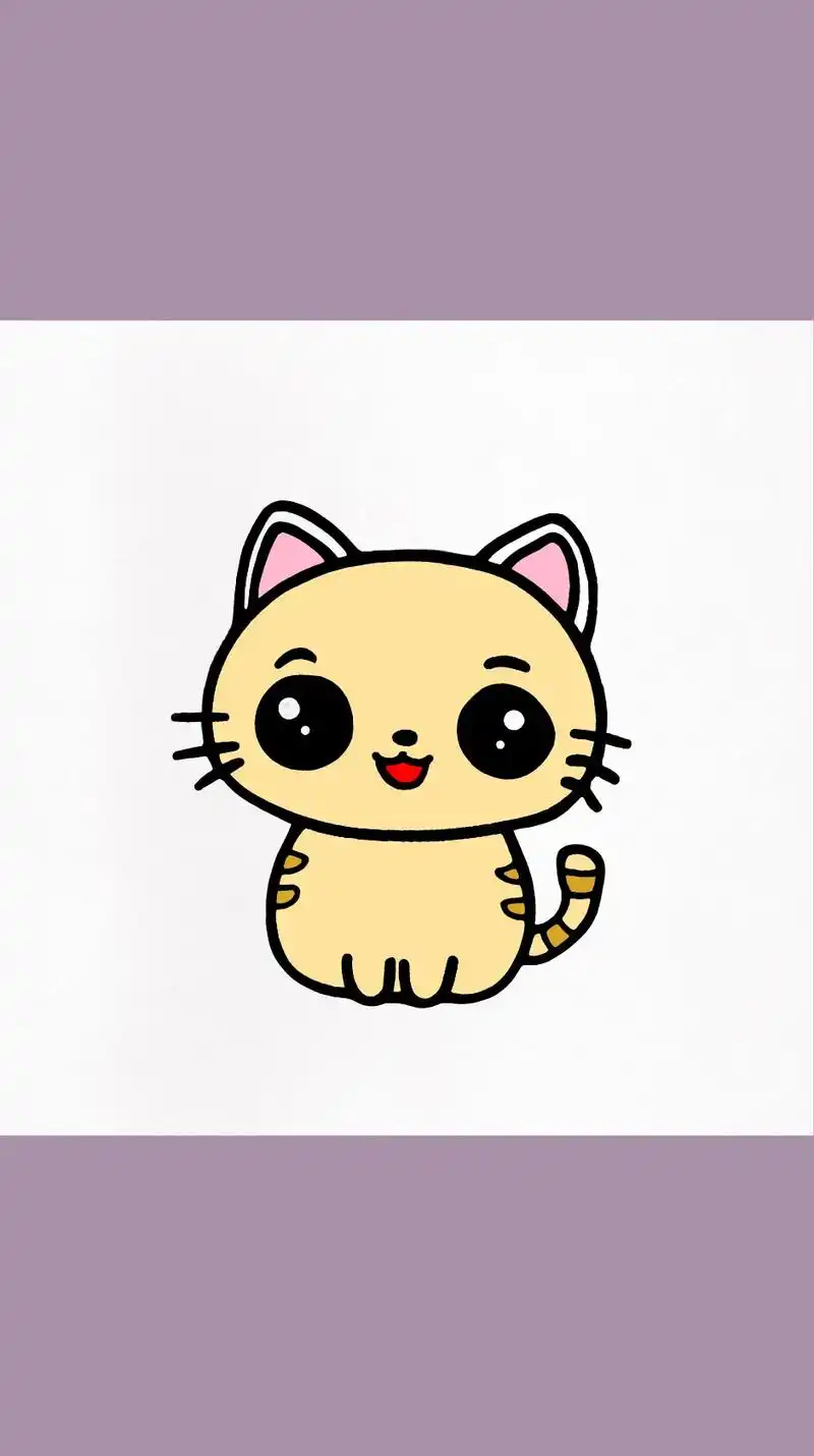 岁月静好,只因有猫,可爱的小猫画法.#简笔画#儿童简笔画#亲 - 抖音