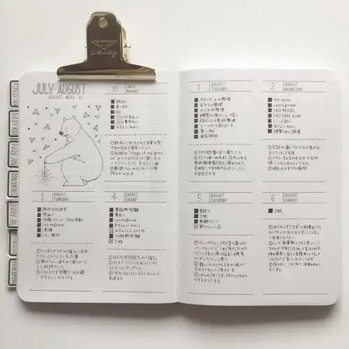 图片来源日系简约风格的手帐达人88necoco(ins) 手帐排版