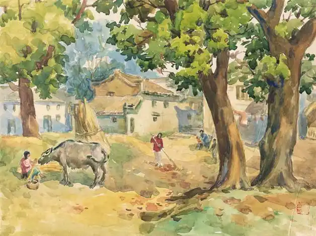 新农村漓江待渡罗马尼亚街景英模肖像女青年肖像农庄小庄员罗马尼亚