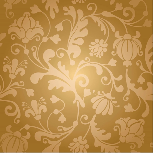 手绘香槟色花纹背景素材