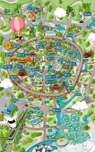 为鱼说创作的一副关于成都的手绘地图