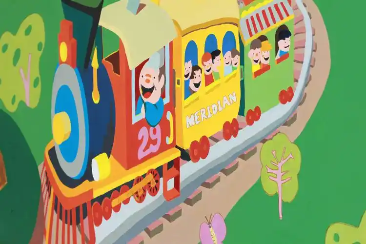 主题儿童房墙体墙画,少儿卡通壁画,主题卡通墙画