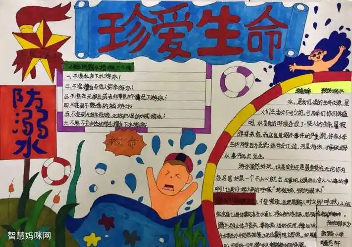 8张五年级防溺水小报简单又漂亮