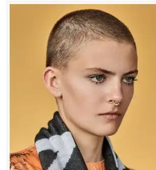 美女平头发型图片 女生扎平头也可以国际范十足