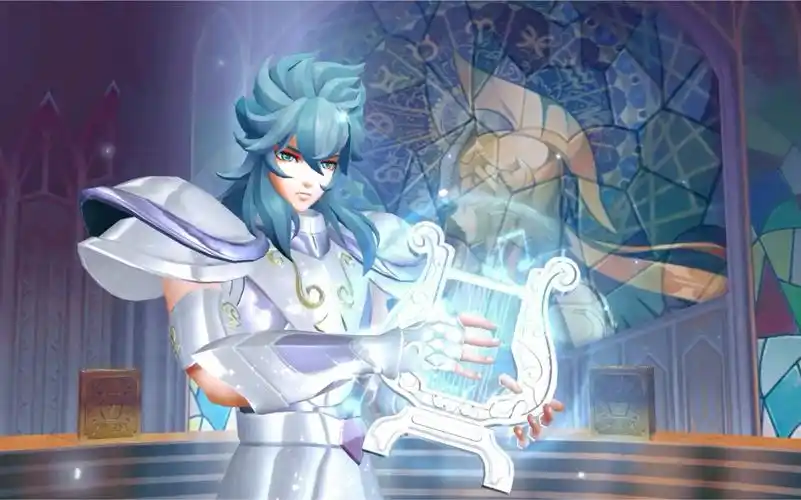 【aaron】#圣斗士星矢(腾讯)#天琴座·奥路菲召唤动画_哔哩哔哩 (゜