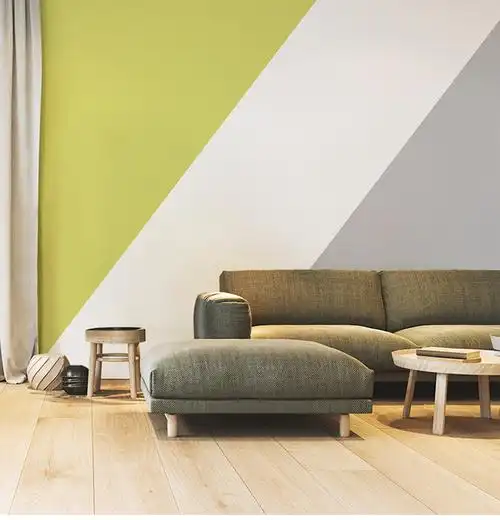 多美莱简约现代电视背景墙壁纸几何拼色北欧网红小清新时尚墙纸绿色