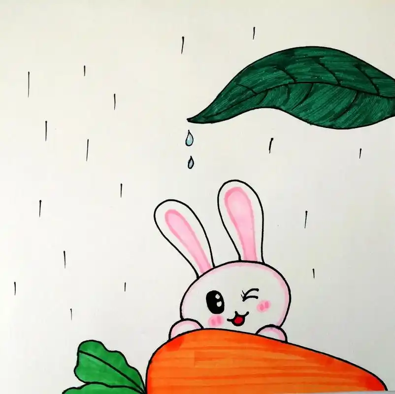 儿童画  爱吃胡萝卜的小兔子.#简笔画 #绘画 #一起学画画 - 抖音