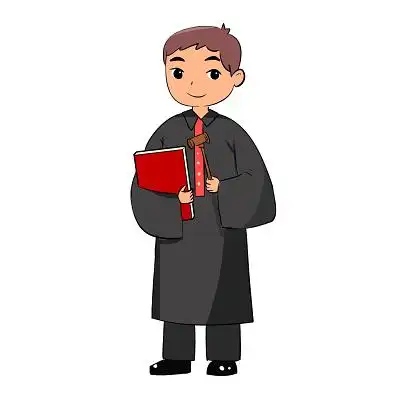 站立的法官卡通人物素材法官执法png素材