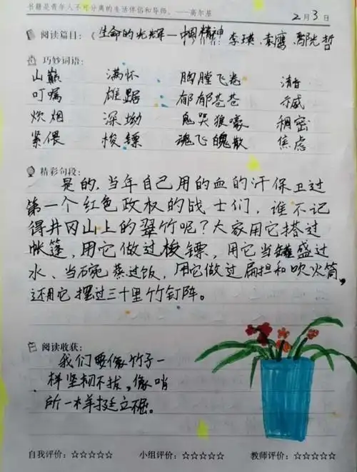 寒假读书收获多—二实小四年级七班读书笔记集锦