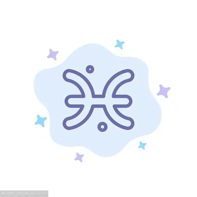 星相星座双鱼座希腊蓝色图标上