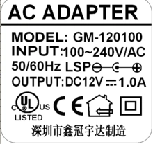 12v1a电源适配器