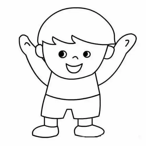 上学小男孩简笔画 人物简笔画