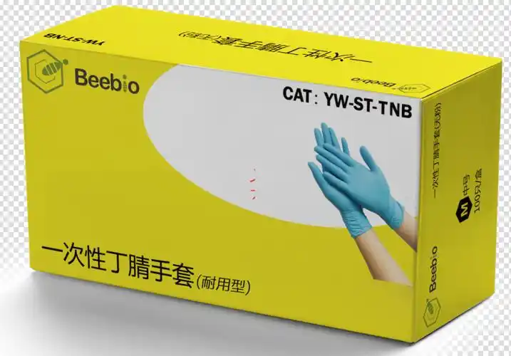 beebio 一次性丁腈手套 无粉 m码 100只/盒 10盒/箱