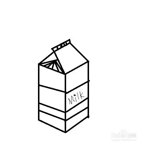 长方体牛奶盒简笔画