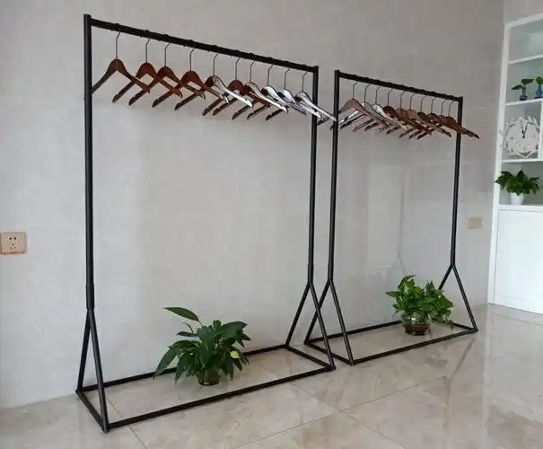 挂衣服的架子服装店货架展示架简约侧挂衣架商场专用童装落地架黑色