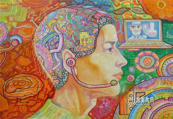 中学生科幻画《人造大脑》赏析__科幻画_科幻画图片大全_学画画网