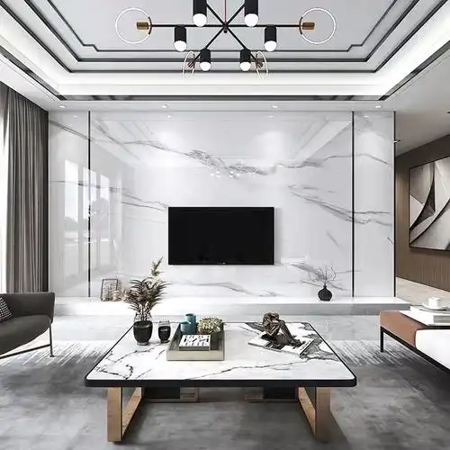 豪华电视机背景墙纸客厅大理石壁画北欧简约现代轻奢大气影视墙布