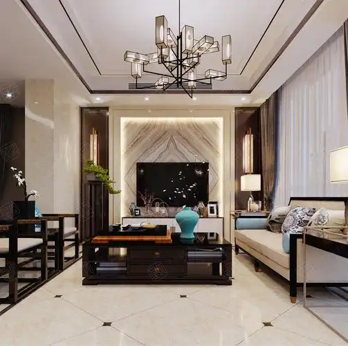 万濠瑜园 新中式装修客厅效果图