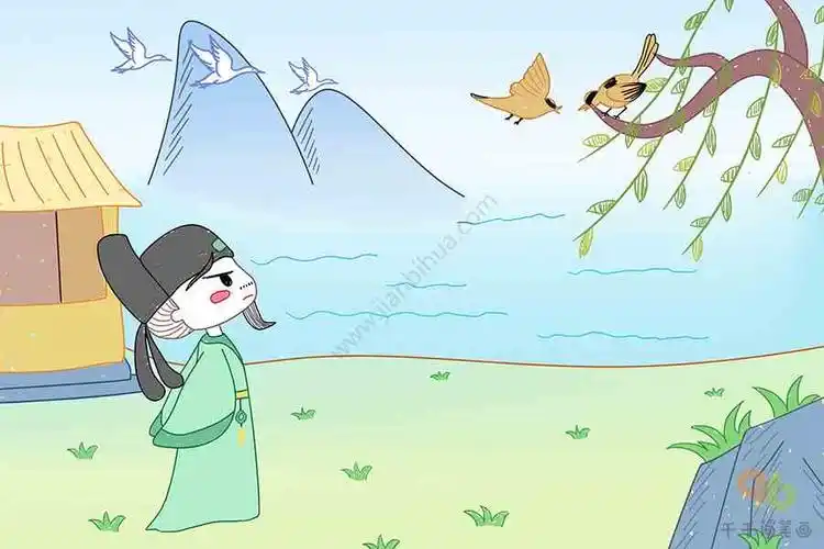 古诗绝句简笔画_古诗配画简笔画