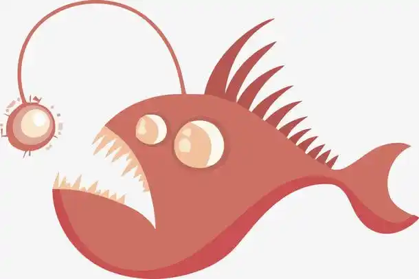 矢量卡通灯笼鱼