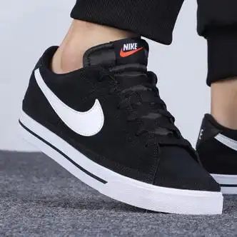 nike耐克男鞋2023夏季新款黑色翻毛皮低帮运动鞋休闲鞋轻便板鞋dh