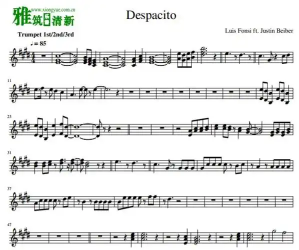 despacito trumpet小号谱
