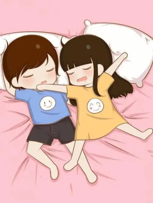 超级浪漫可爱情侣情人节睡姿卡通图片!快来说说你们是什么姿势?