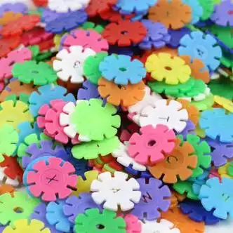 凡小熊儿童雪花片大号拼插积木玩具早教diy拼装幼儿园男孩女孩拼装200