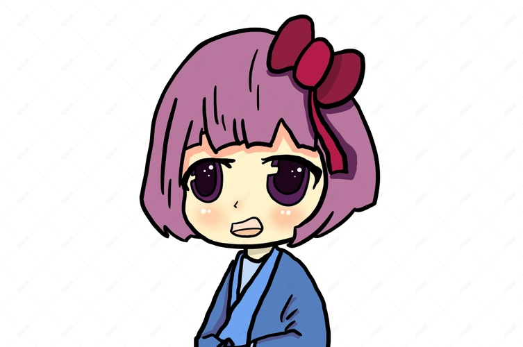 原创手绘q版日系萌妹png格式