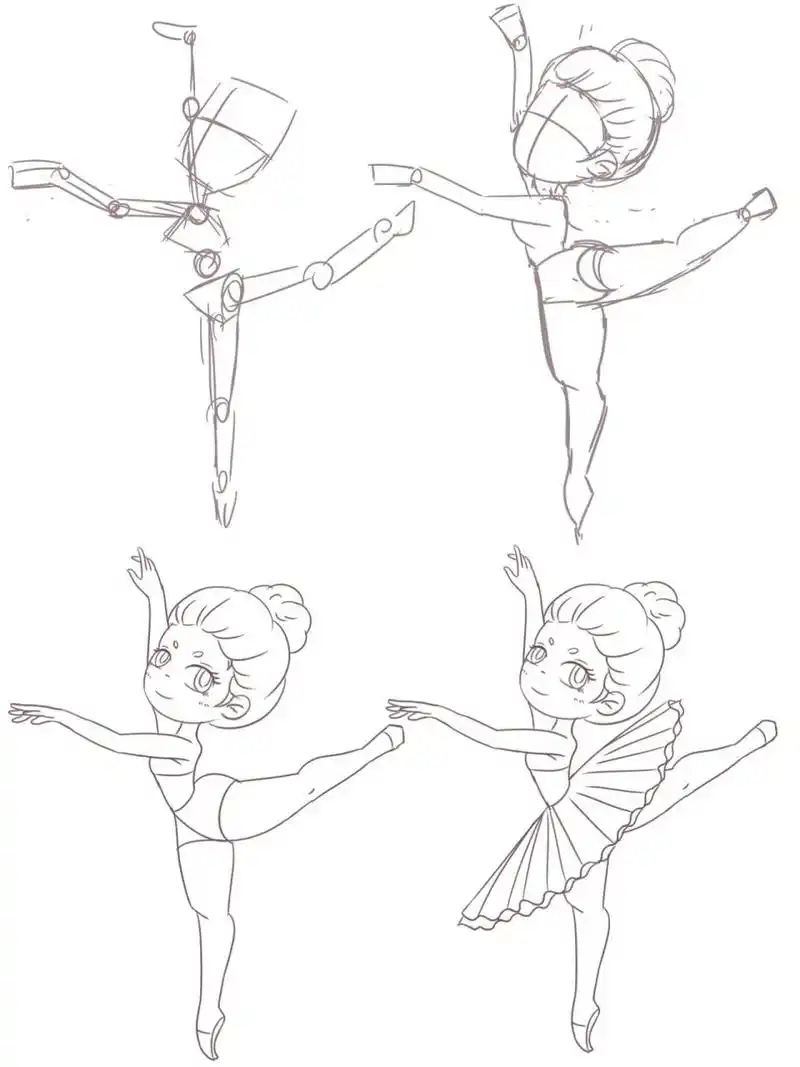 芭蕾舞女孩绘画教程|绘画练习第7天 好久没有更新了～ 本来也是想放弃