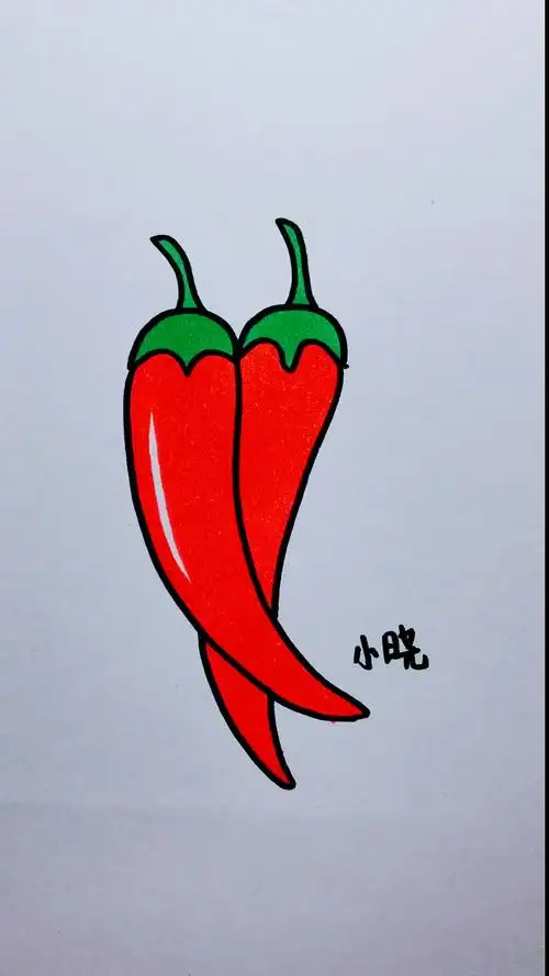 画画原来如此简单#简笔画辣椒