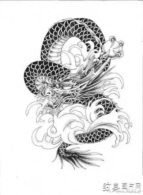 经典盘龙纹身图案及手稿欣赏四大霸气的江湖龙纹身
