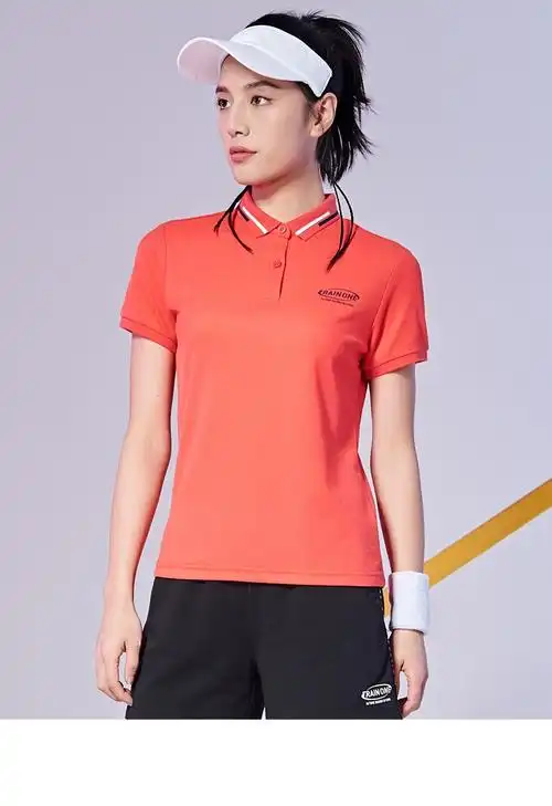 361度短袖t恤女2020夏季新款翻领潮搭薄款运动t恤 n 雀花红 xs