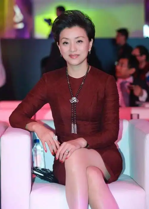 杨澜穿短裙出席活动坐台下翘腿遇尴尬