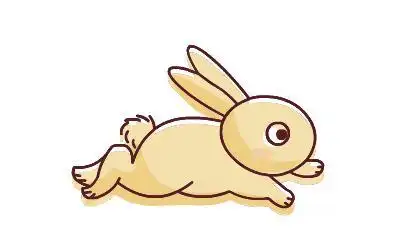 兔子跑步动作简笔画彩色