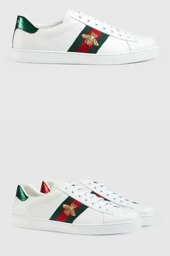 gucci/古驰 男士白色小蜜蜂小白鞋 板鞋 429446 a38g0 9064