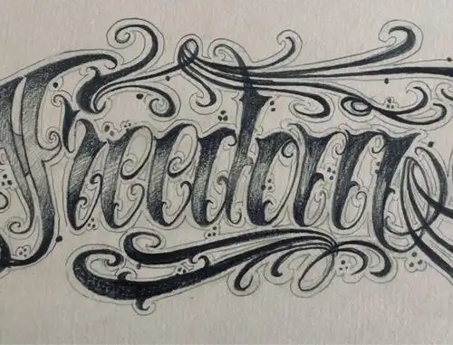 自由_纹身图案手稿图片_张黑黑的纹身作品集